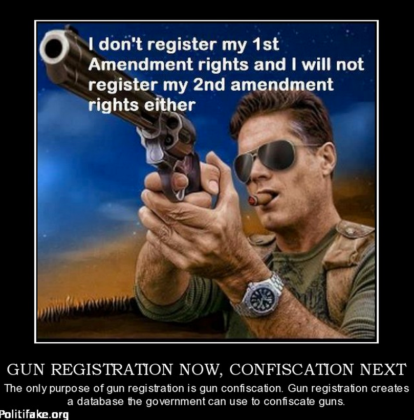 Gun control = confiscation meme